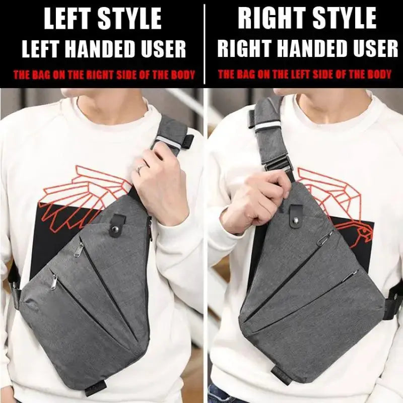 New multifunction chest bag by Simples Market, gray waterproof anti-theft crossbody with adjustable strap
