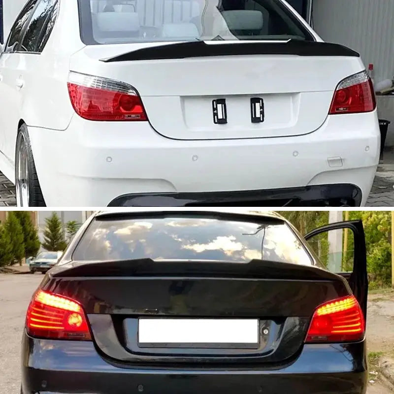 Rear boot lid spoiler wing lip for BMW 5 Series E60/E61 sedan, black