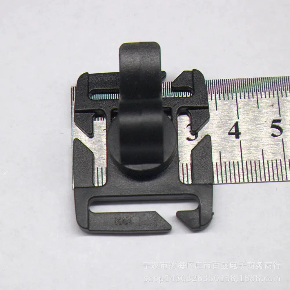 2-pack rotatable drinking tube clip for MOLLE hydration packs by Simples Market; black plastic clip