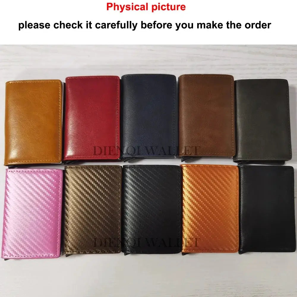 Simples Market RFID-blocking carbon fiber card holder wallet set of 10 in assorted colors