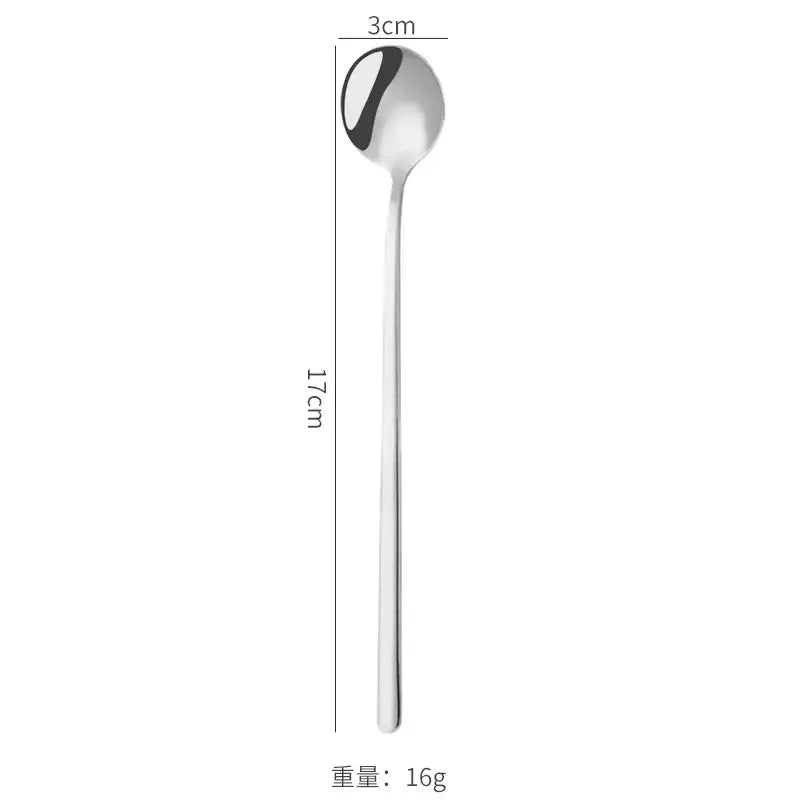 Cute Long Handle Stainless Steel Gold Finish Coffee Dessert Ice Cream Spoons Kitchen Tableware Set for Wedding