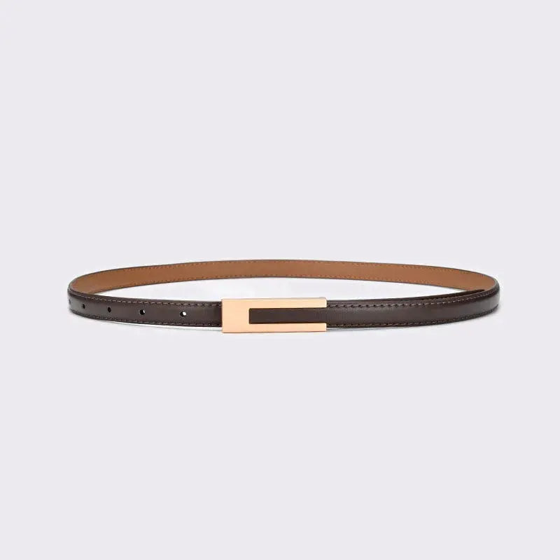 NovaStyle Women PU Leather Thin Waist Belt Adjustable With Metal Accent Korean Fashion Belt