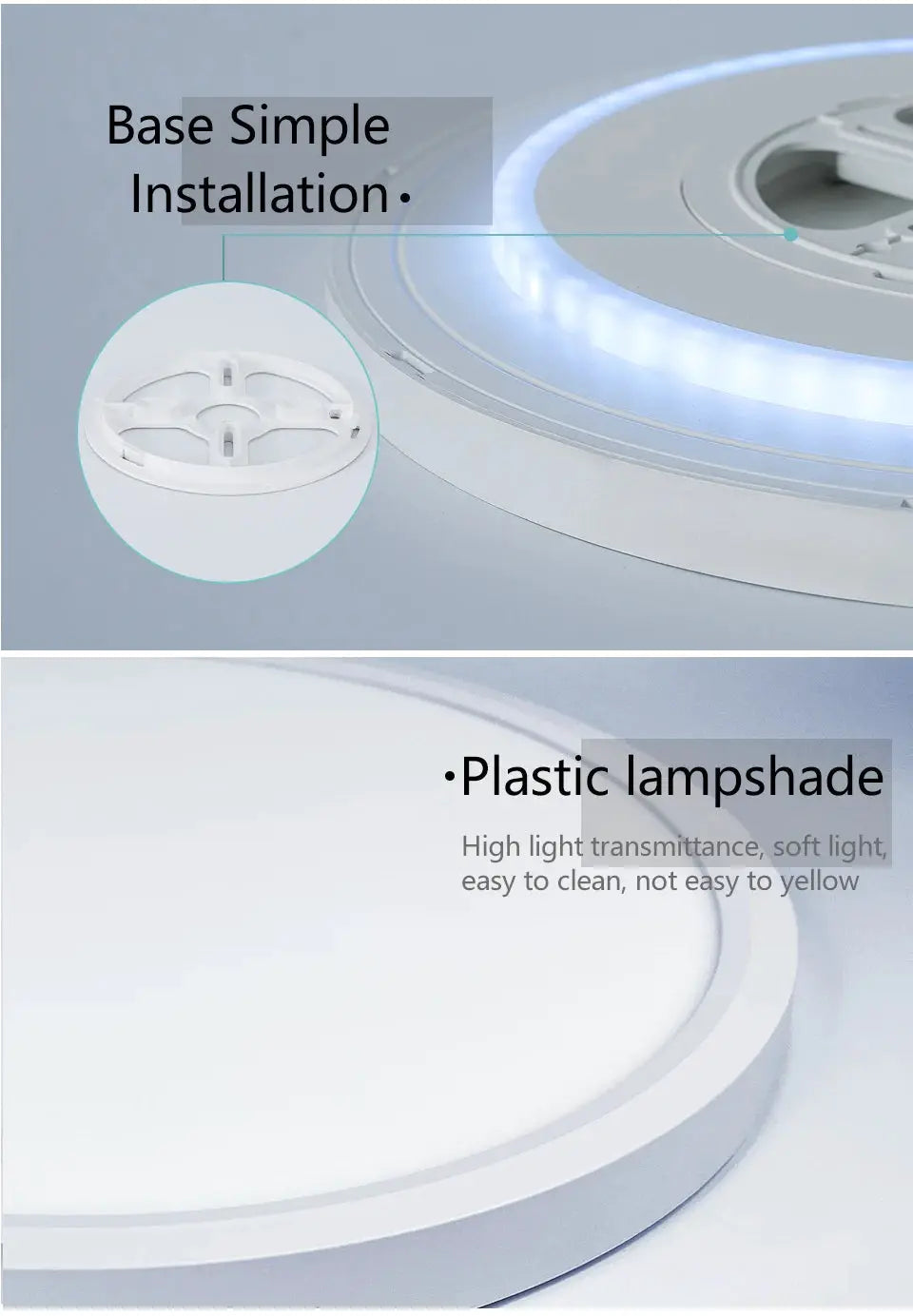 Simples Market TUYA smart ceiling light, ultra-thin white circular panel with RGB dimming
