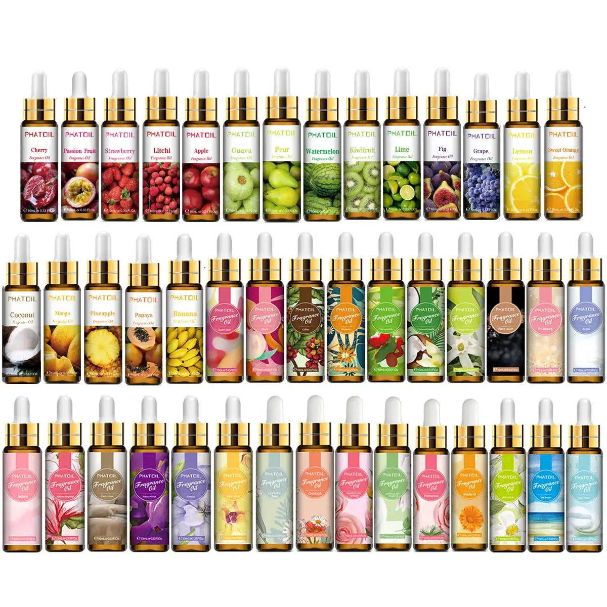 Phatoil Coffee Coconut Vanilla Fragrance Essential Oil Diffuser 10ml With Dropper White Musk Orchid Magnolia Marigold