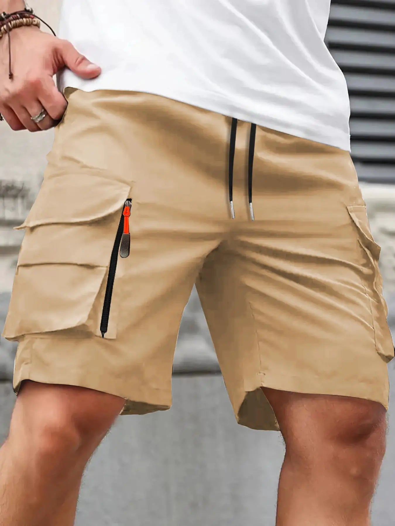 UETEEY Summer Casual Cargo Shorts Men Outdoor Travel Sports Large Pockets Durable Comfortable Beach Workout Shorts for Outings