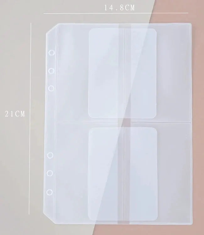 Binder zipper folders A5A6, 5-pack, transparent plastic for 6-ring notebooks by Simples Market