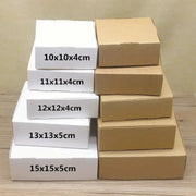 10 Piece Kraft Gift Paper Boxes Set Multiple Sizes White Or Natural Kraft Finish 250 To 300 GSM Cardboard