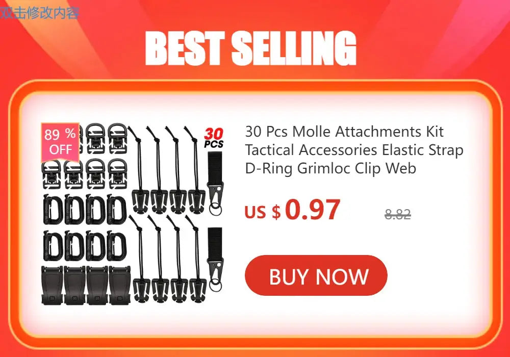 Paracord keychain survival kit by Simples Market, 30-piece black tactical accessories with carabiner and bottle opener