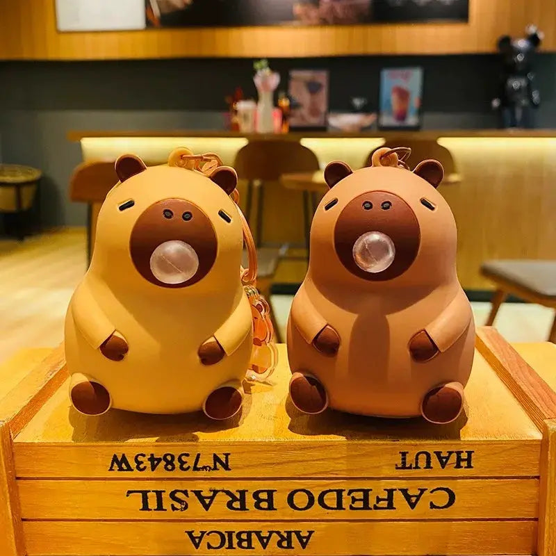 Capybara Doll Pinch Pendant Toy Stress Relief Squeeze Bubble Decompression For School Bags Keychains Car Desk Decor Gift