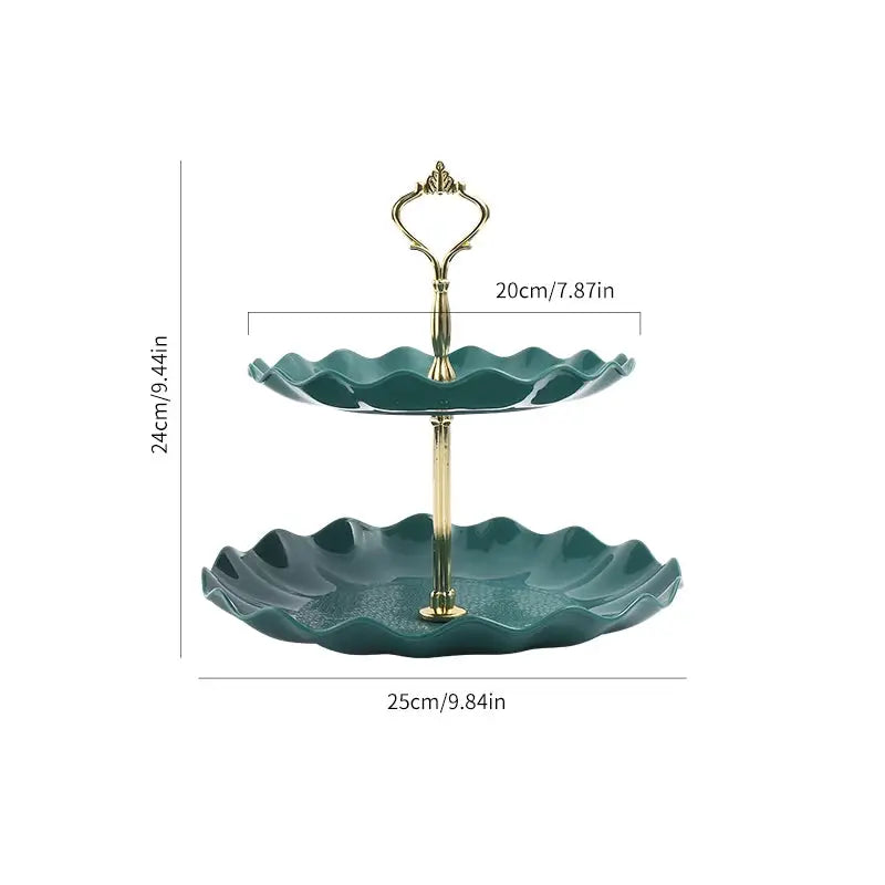 Double Layer Cake Stand Round Dessert Display For Weddings Parties