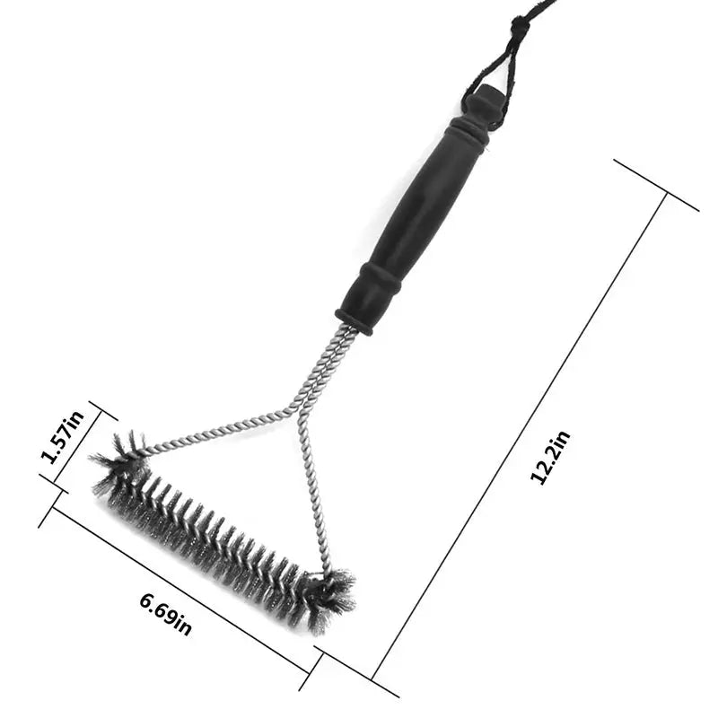 Stainless Steel Barbecue Grill Cleaning Brush With Durable Bristles Nonstick Safe Scrubber For Grates And Outdoor Grills