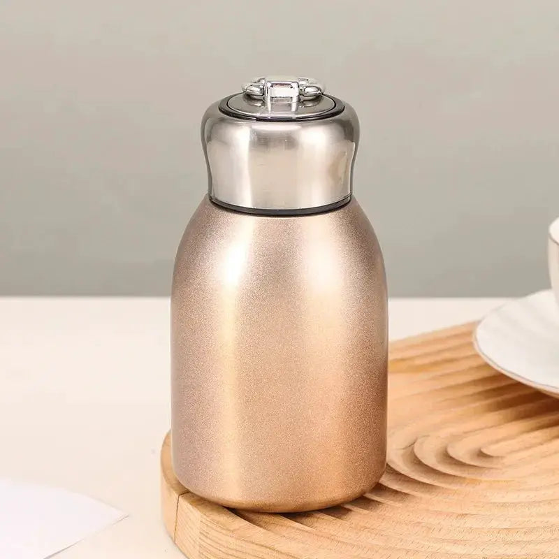 New High Value Mini Chubby Big Belly Cup 304 Stainless Steel Vacuum Thermos Cup With Portable Carrying Ring For Women