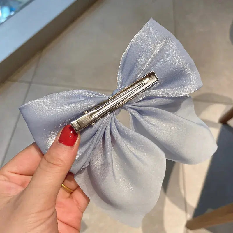 GlamLuxe 3 Piece Bling Bow Tassel Barrettes Hair Clips For Women And Girls Sparkling Tassel Accents