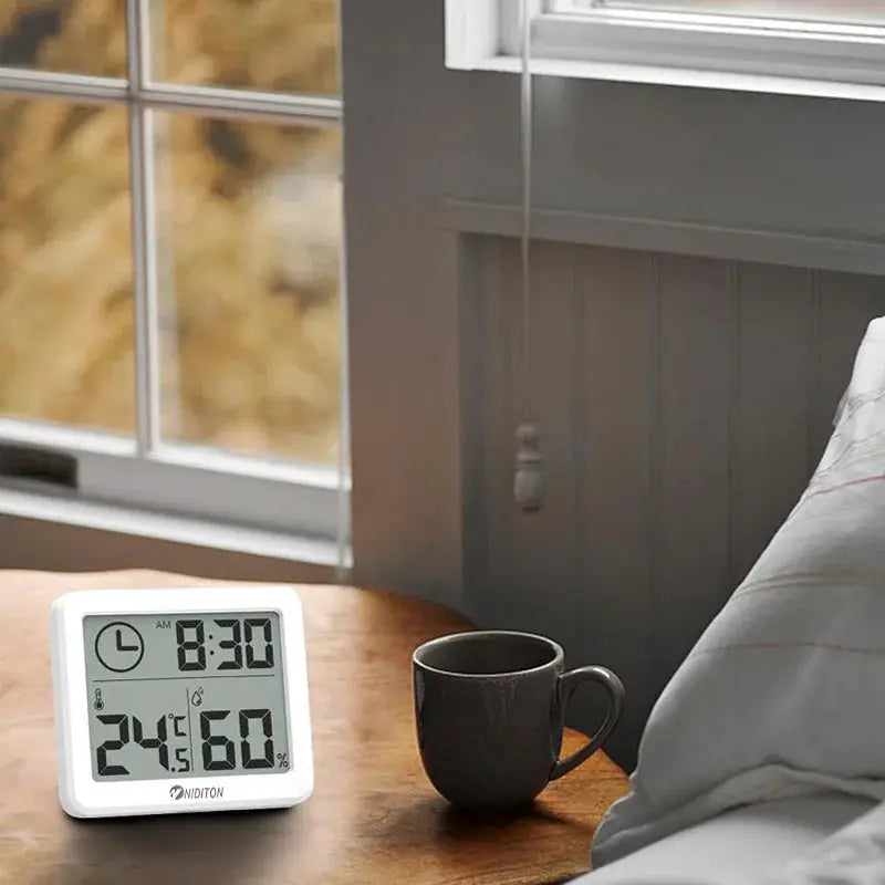 NIDITON Digital Clock Desk Clock With Temperature And Humidity Wall Clock For Home Office Kitchen Decor