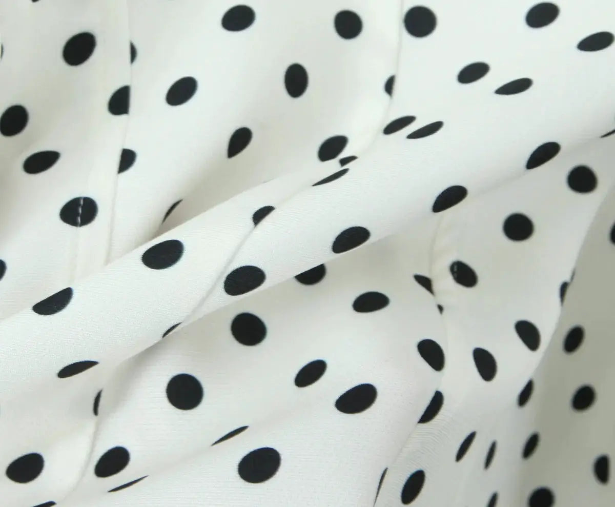 Yenkye French Style Retro Polka Dot Halter Dress Women Backless A Line