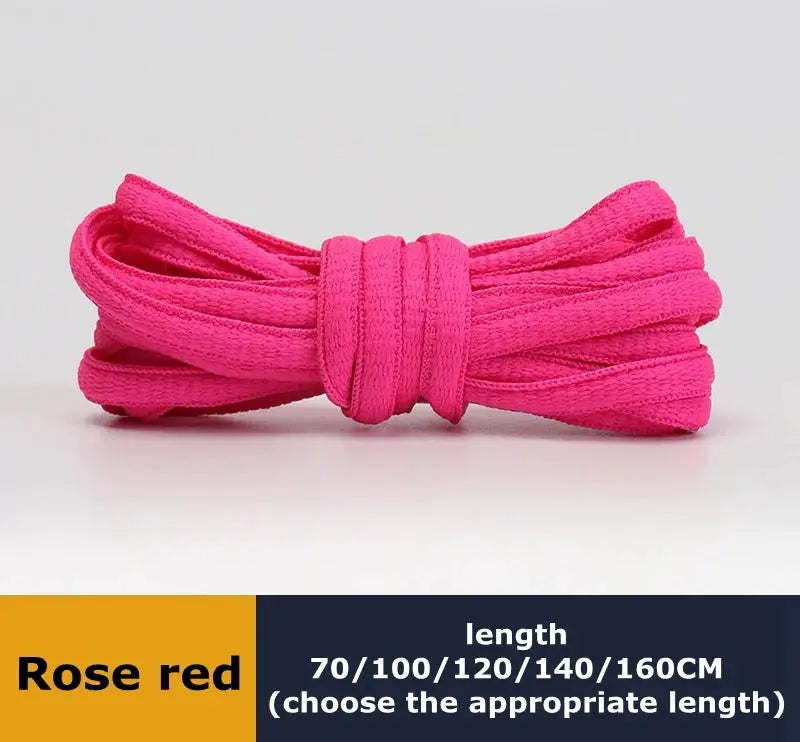 Rose red round shoelaces, 1 pair for leisure sport shoes, 70–160 cm length