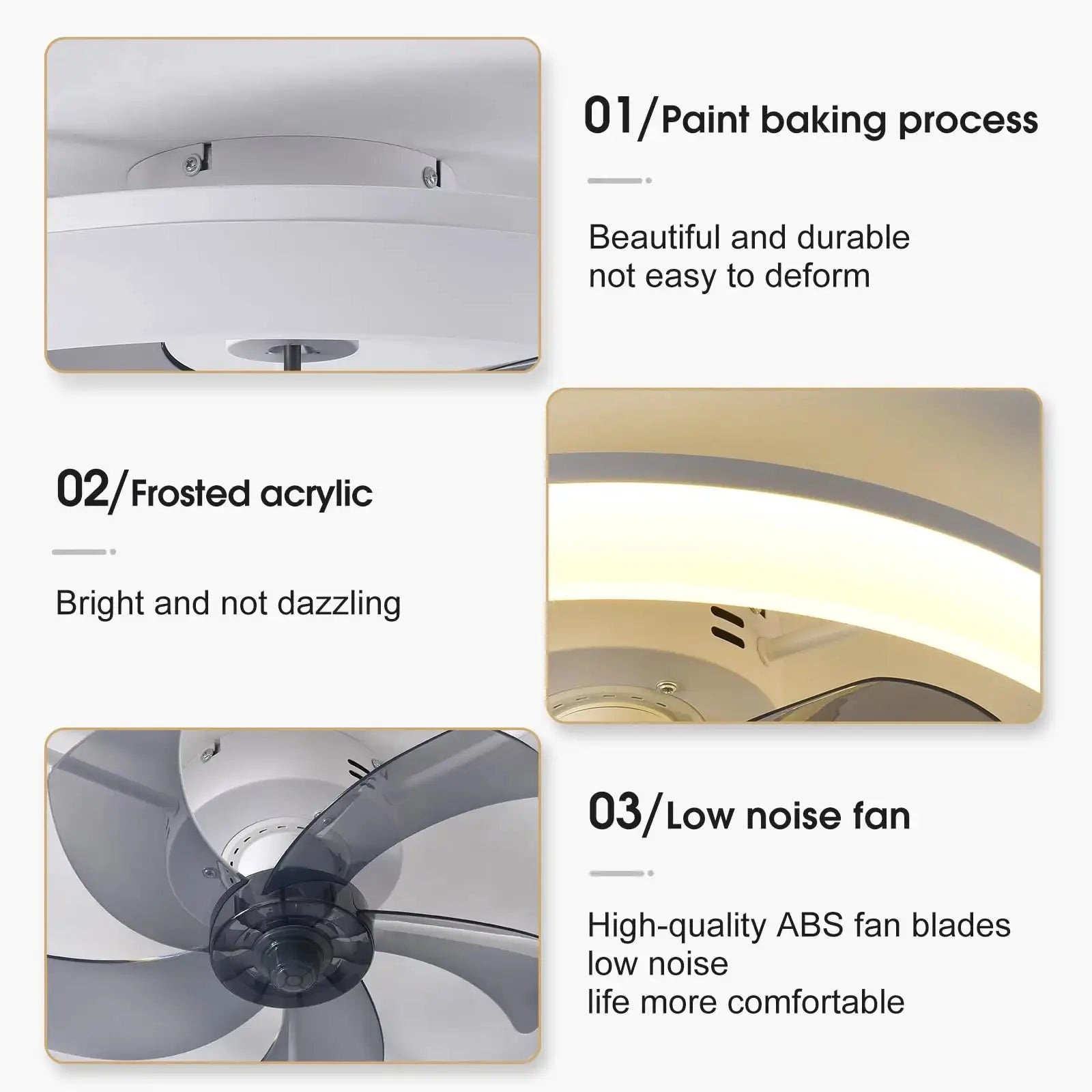 Simple LED ceiling fan light by Simples Market with remote control, dimmable LED and 6-speed wind