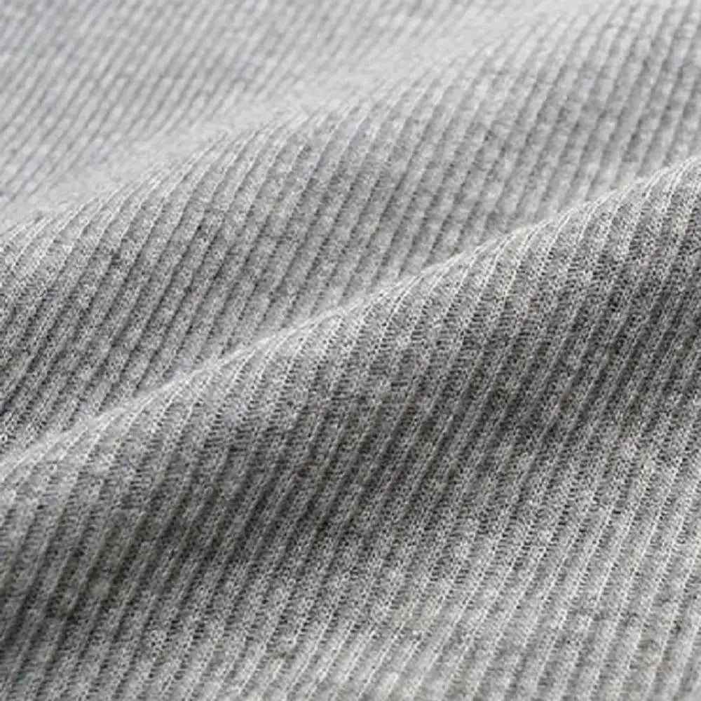Gray cotton jersey fabric close-up for Simples Market basic T-shirt/tank top