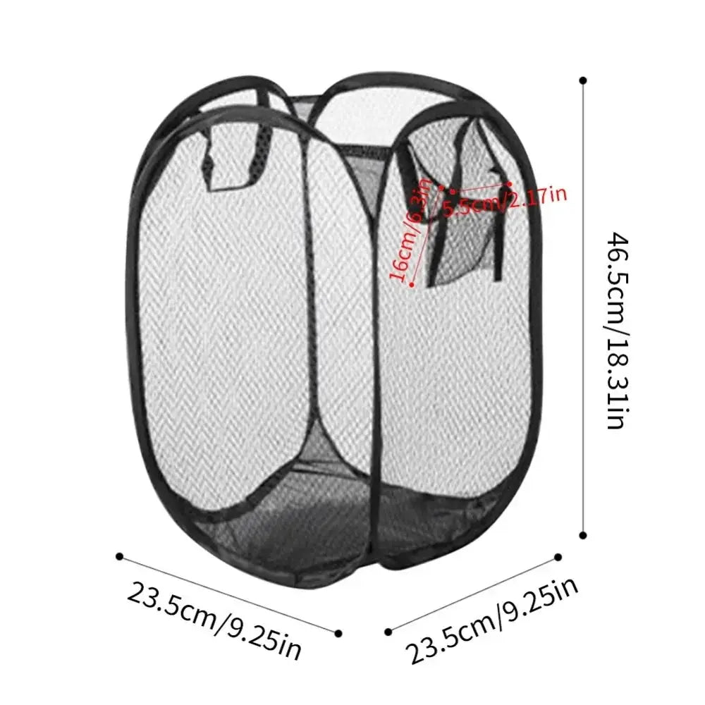 Portable Mesh Pop Up Laundry Hamper Wide Opening Breathable Dorm Room