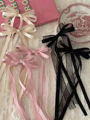VelvetAura Mesh Bow Hair Clips Set For Women And Girls Elegant Party Accessories Set Of 2 Or 6