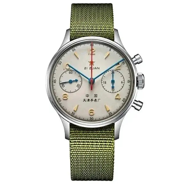 Aviator Time 1963 Pilot Automatic Watch 42mm Vintage Military Style Waterproof Chronograph