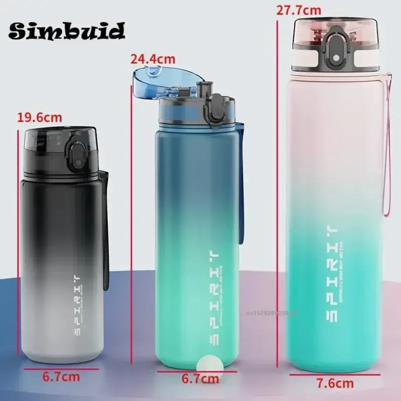 1 Liter Large Capacity Sports Water Bottle Leak Proof Colorful Plastic Cup for Outdoor Travel Gym Fitness Jugs