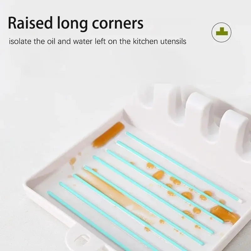 Kitchen Utensil Holder Rack Non Slip Plastic Organizer For Spoons Spatulas Forks And Chopsticks