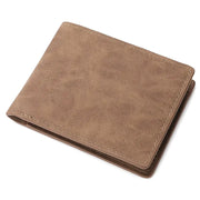 Men's brown soft-leather wallet with simple, compact design and visible stitching.