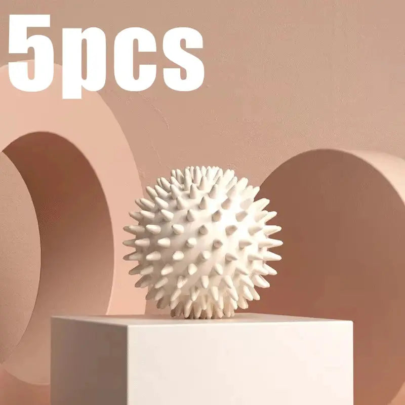 Spiky white massage ball, 5pcs set for muscle and fascia relief, fitness and yoga
