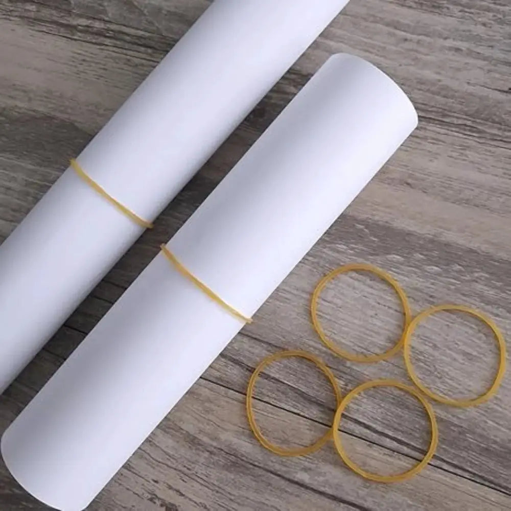 Yellow high-elastic rubber bands and O-rings for stationery; Simples Market, 4 rings shown, 150–4050 pcs