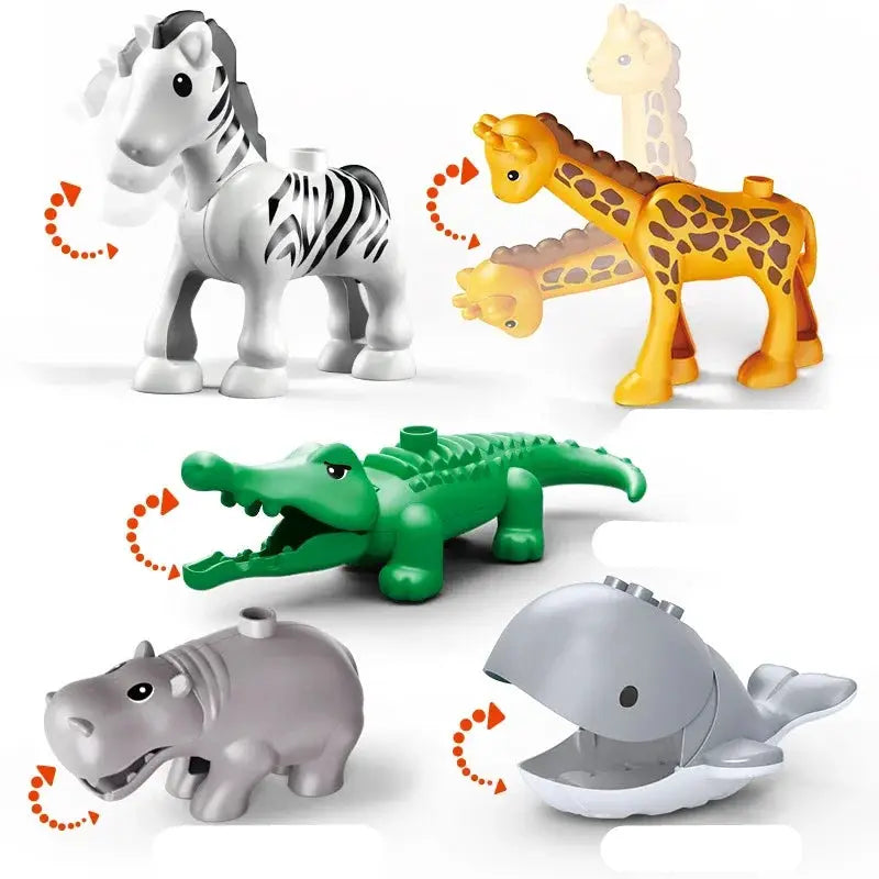 Big Building Blocks Zoo Animals Set Compatible Large Bricks For Kids Fun Assembly Toys Party Gift