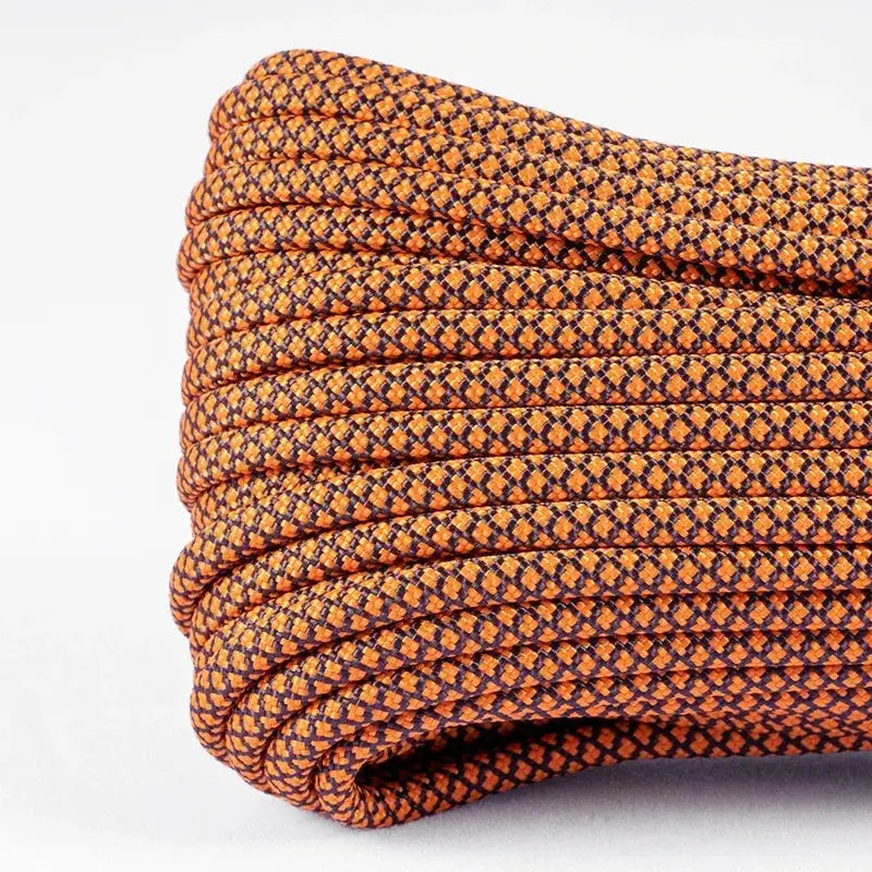 Paracord rope, 4mm; orange/black braided camping cord for outdoor survival by Simples Market