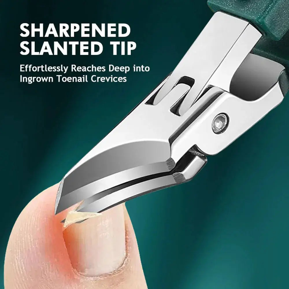 Original Large Opening Pointed Nose Nail Clippers With Beveled Edges Stainless Steel Nail Cutters For Household Pedicure