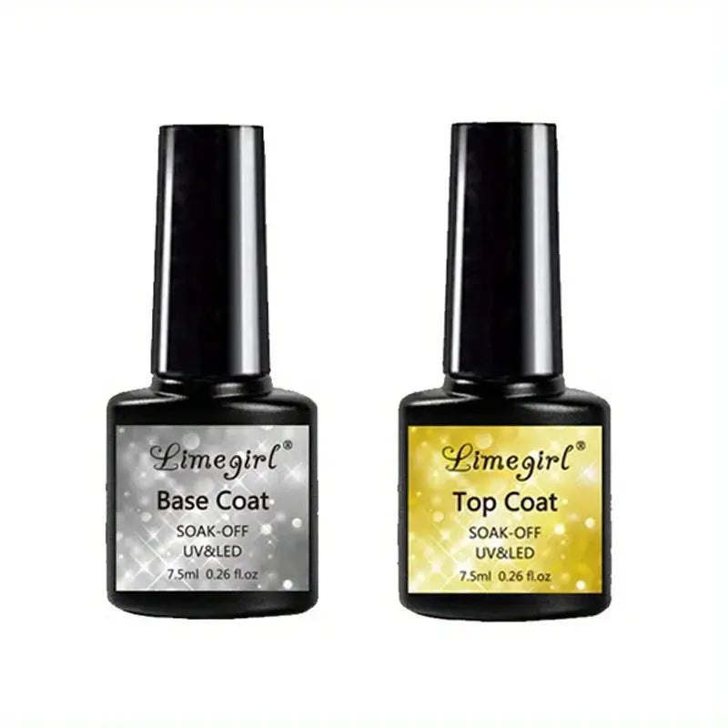Limegirl base coat and top coat duo for UV/LED gel nails, 7.5ml each (2-piece set)