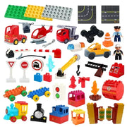Big Building Blocks Compatible With Large Bricks Road Plates Car Parking Fuel Station Traffic Educational Toys For Kids