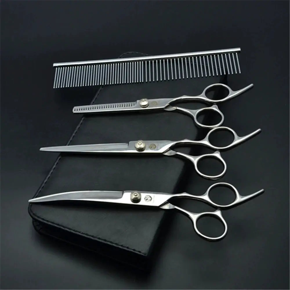 Purple Dragon Dog Grooming Scissors 6 Inch And 7 Inch Professional Stainless Steel Thinning Curved Shears