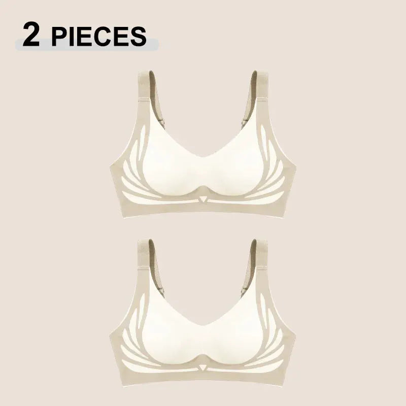 2 pieces beige seamless push-up bras with angel-wing cutout design by Simples Market