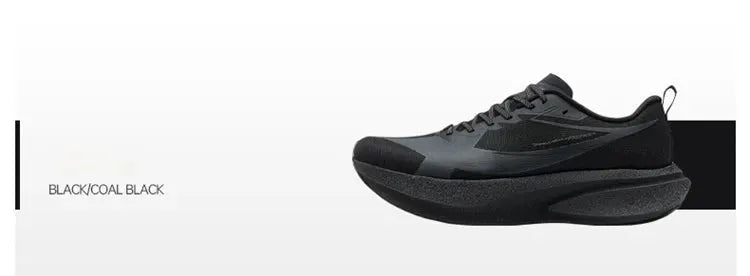 XTEP 2000km PRO men's running sneakers in black/coal black with cushioned stability sole