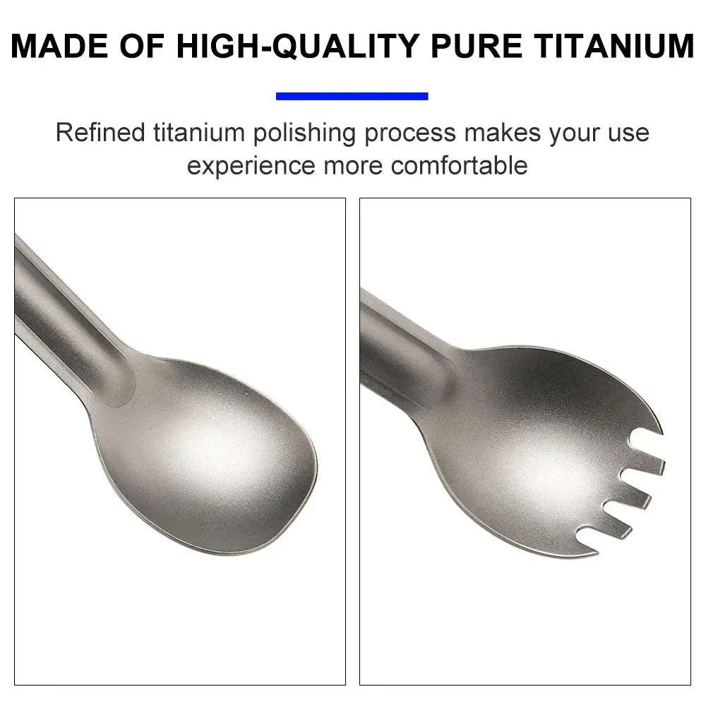 Widesea Titanium Spork Ultralight Camping Utensil For Hiking And Travel Durable Outdoor Tableware