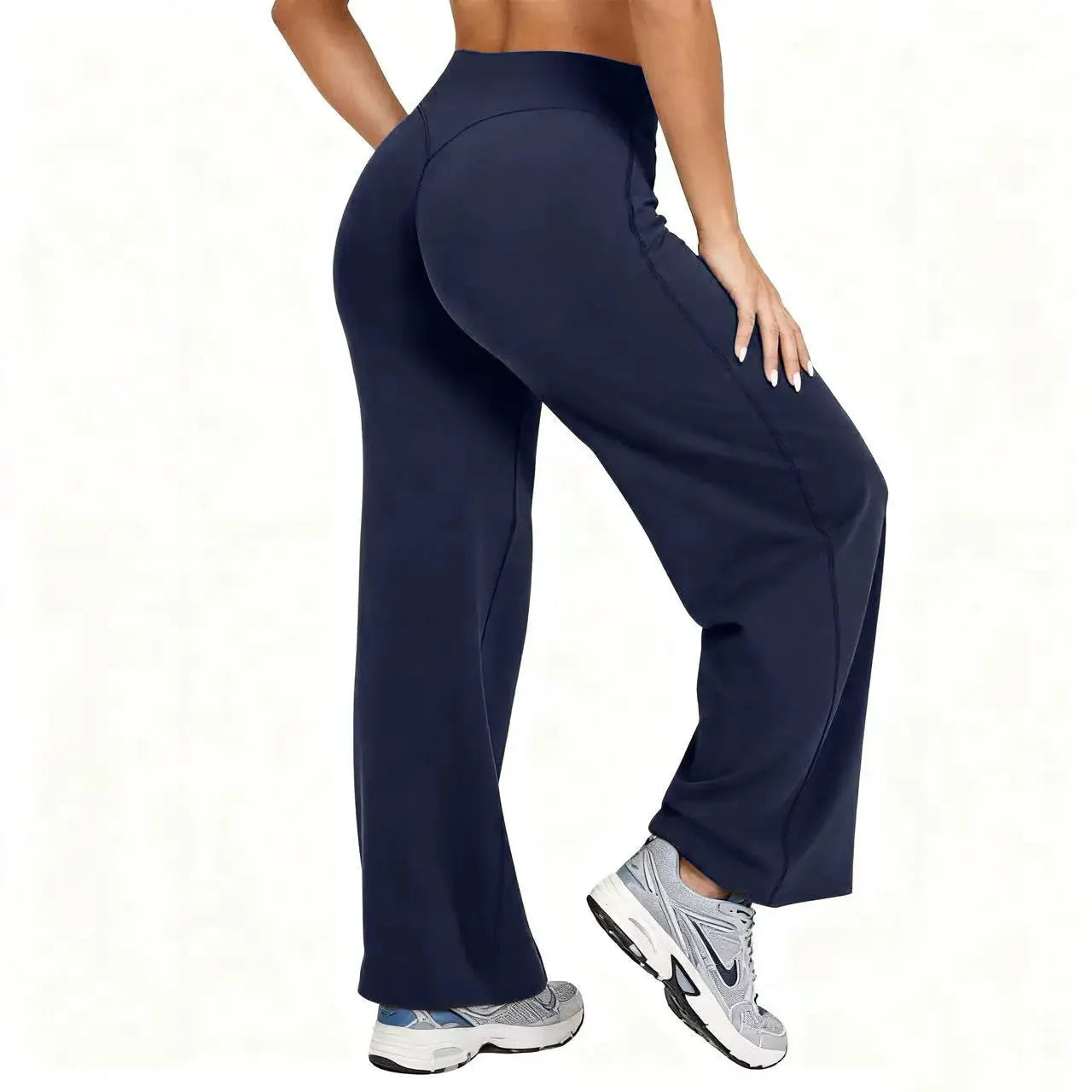 FlexiWear Plus Size Yoga Pants Wide Leg High Waist Ankle Length Comfort For Running And Pilates