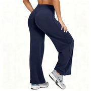 FlexiWear Plus Size Yoga Pants Wide Leg High Waist Ankle Length Comfort For Running And Pilates