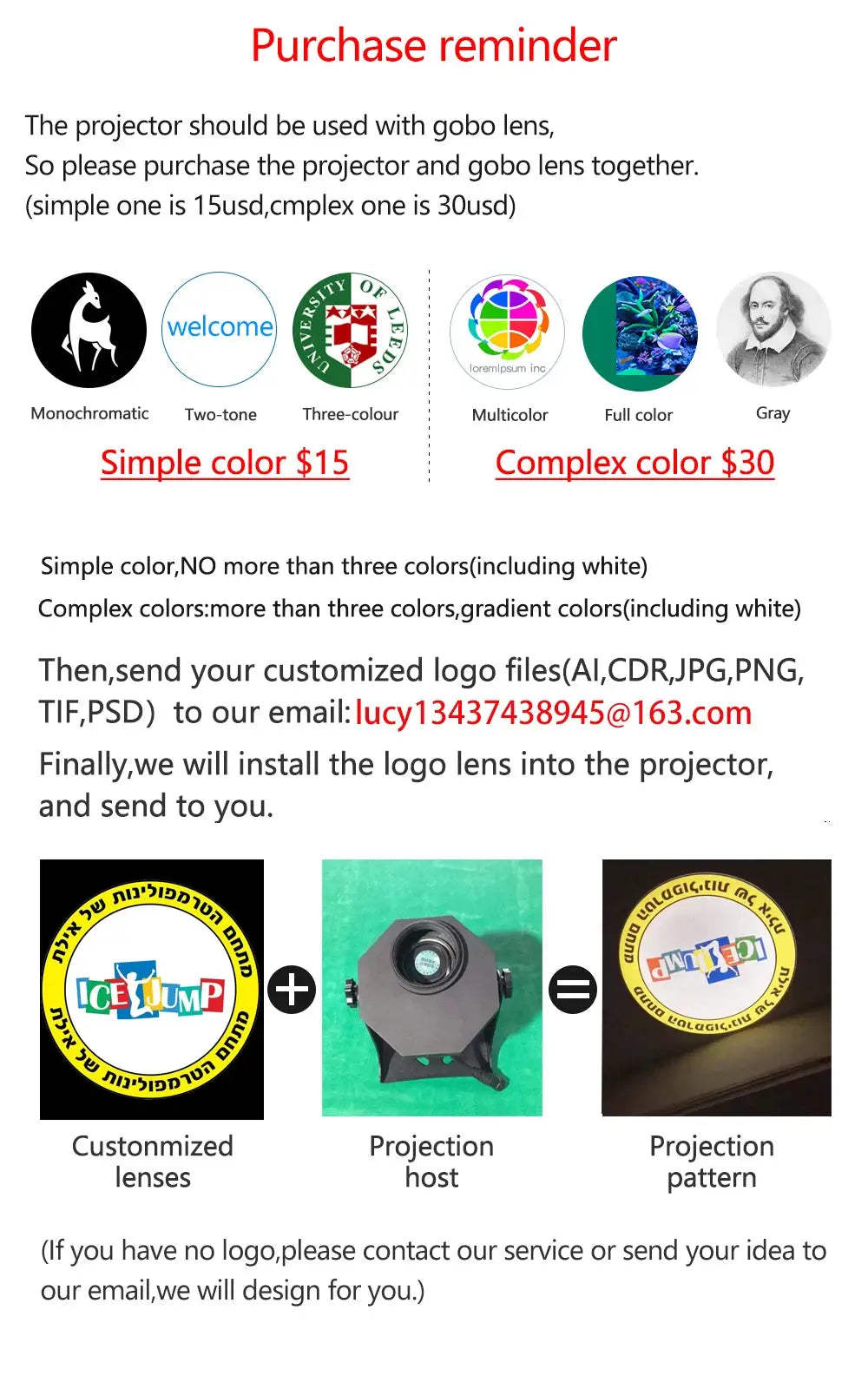 Advertising Gobo Projector Custom Logo Outdoor LED Light IP67 Rotating