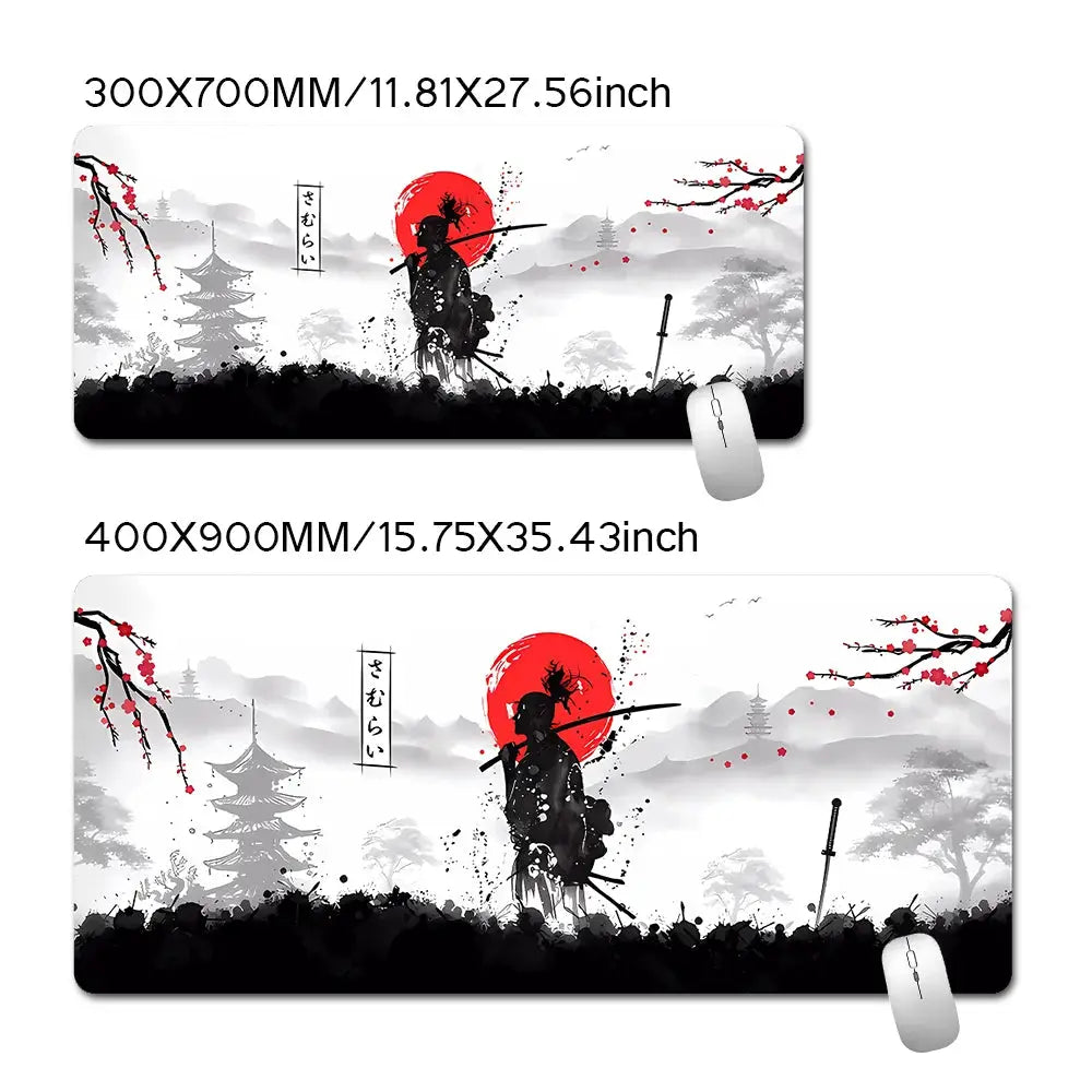 Samurai Warrior Mouse Pad Large Desk Mat For Gaming And Computer Accessories Keyboard And Laptop Black