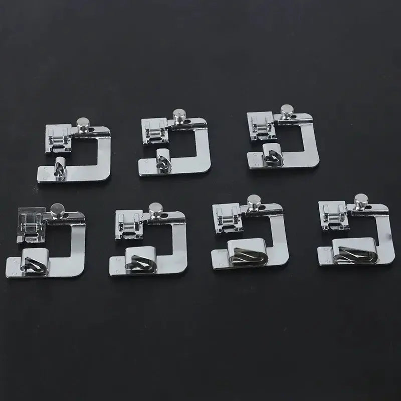Stainless Steel Sewing Machine Foot Set 9mm 13mm 19mm 25mm Rolled Hem Foot And Press Foot Multi Functional For Home Use