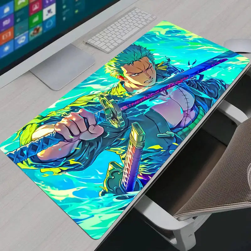 One Piece Zoro Large Mouse Pad Non Slip Rubber Desk Mat For PC Gaming And Notebook Setup