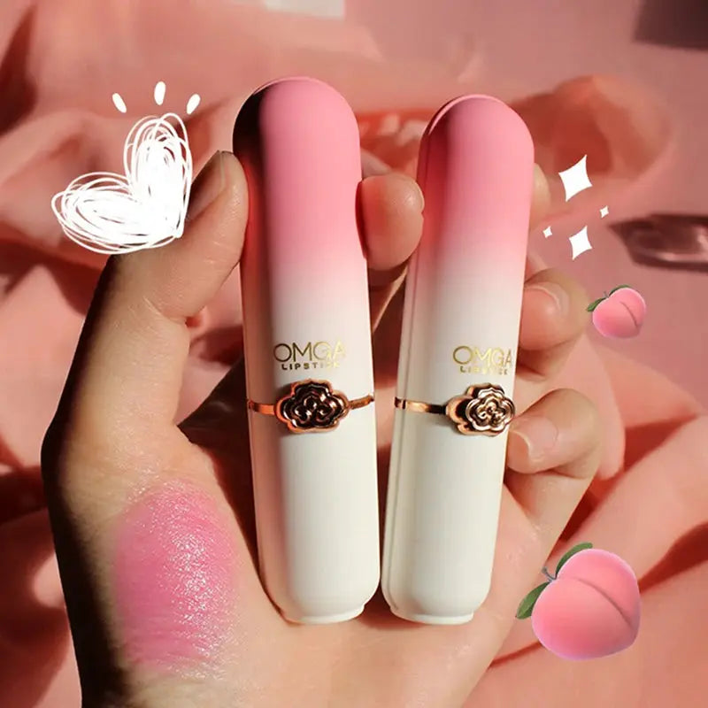 Peach Color Change Jelly Lipstick Moisturizing Lip Balm Non Sticky Cup Warm Temperature Activated Shade