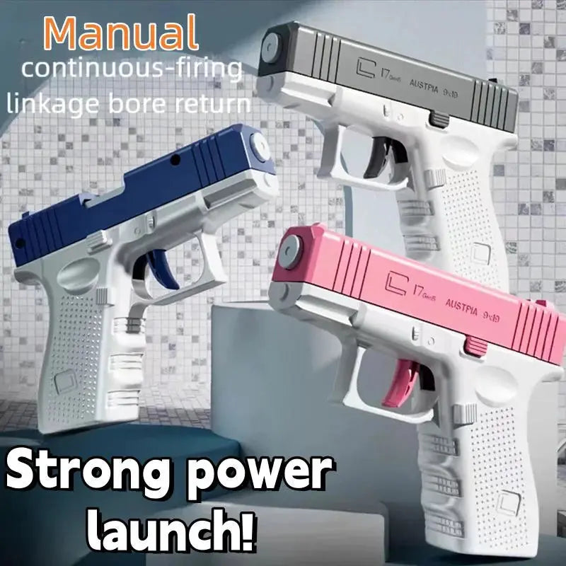 Mini Handgun Water Gun For Kids Manual Continuous Fire Toy Summer Outdoor Water Battle Fun For Ages 3 To 6