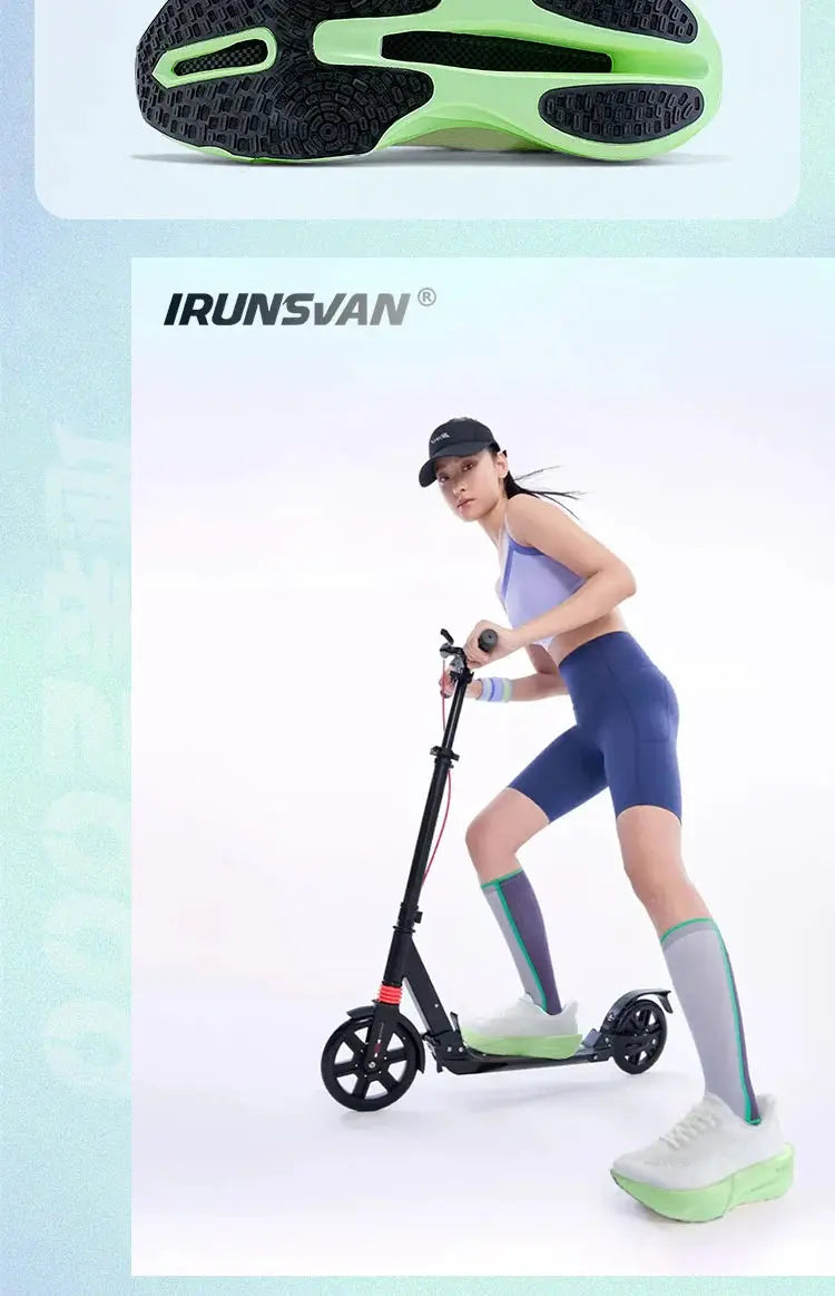 IRUNSVAN carbon fiber running shoes for unisex; lime-green outsole, breathable training sneakers from Simples Market