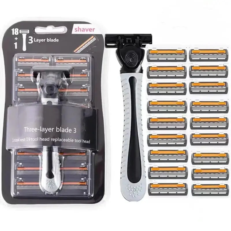 Shaver Pro Three Layer Reusable Razor With Imported Blades And Multi Tool Head For Face And Body