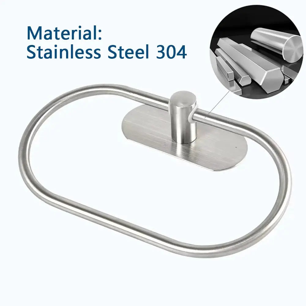 Stainless Steel Self Adhesive Towel Holder Rack for Bathroom Kitchen